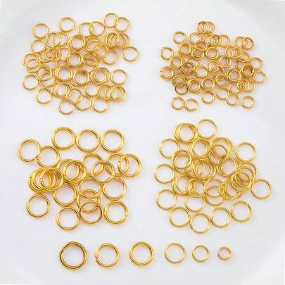 100pcs Stainless Steel Split Rings, Openable Connector Rings Size 4-10mm, For Jewelry Making DIY Accessories