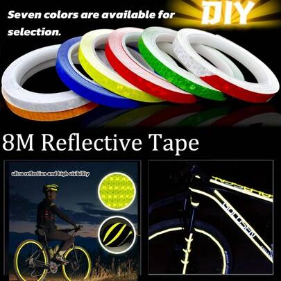 高可见度反光安全贴纸，采用PVC反光材料制成，适用于山地自行车、公路自行车、夜间骑行和户外运动。