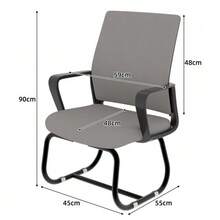 Minimalist Modern Office Chair – Metal Frame, Soft & Comfortable, Home & Office Use, Multiple Colors Available - Grey-black - View 2
