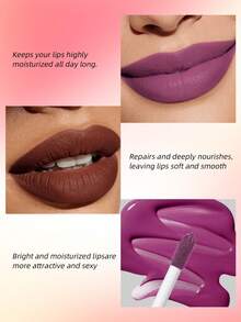 USHAS哑光唇釉，持久防水，不粘腻，高显色度液体唇膏，柔雾质地，打造奢华唇妆 - #06 - 查看 4