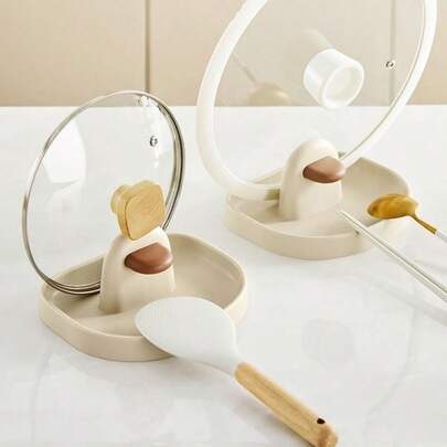 1 قطعة رف تنظيم متعدد الوظائف لأغطية الأواني على المنضدة، رف تخزين للمطبخ