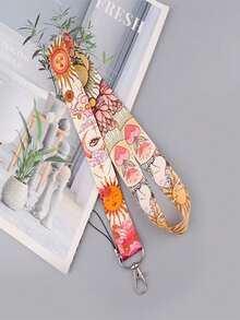 一套可爱的日月图案挂绳，适用于钥匙、身份证、信用卡、银行卡、卡包和手机挂饰，新颖设计的颈带 - 彩色 - 查看 3