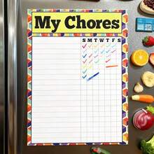 1pc Refrigerator Planner Sticker, Magnetic Memo Board, Erasable Reminder Note, Magnetic Sticky Note - M - View 3