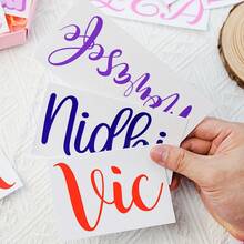 1/2/3/4/5/6/8/10 Customized Name Label Stickers - Personalized Self-Adhesive Stickers, Suitable For DIY Gifts, Wedding Decorations, Cups, Gift Boxes, Tiles And Glass, Cute Customized Adhesive Stickers - Multicolor - View 8