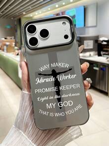 1个“开路者，奇迹创造者”基督教语录PC硬底透明软边高端耐用全包硬壳手机壳，带镜头保护设计，励志十字架图案手机壳，兼容和Galaxy手机壳，适用于11、17 Pro Max、15、Galaxy - 灰色 - 查看 1