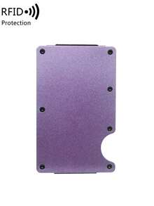 MIYIN Minimalist Aluminum Alloy Men's Wallet - Ultra-Thin RFID Blocking Wallet | Scratch-Resistant, Credit Card Holder And Cash Clip, Easy Access To Coins And Cards, Multifunctional Metal Wallet With Cash Clip, Suitable For Daily Use, Gift For Boyfriend/Husband/Father - Purple - View 5