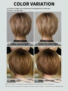 7JHH WIGS 8英寸棕金色精灵短假发，女士款 - 优雅超短层次假发，带刘海，耐热合成纤维材质，适合日常佩戴、音乐节庆典等场合。也可用于动漫或角色扮演。 - 漸層棕色 - 查看 9