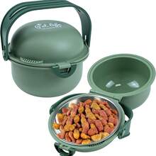Double-Layer Outdoor Adjustable Pet Water And Dog Food Bowl, Portable Tall Pet Bowl, Foldable And Choking-Proof. - 300ml - View 12