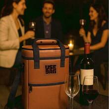 Large Portable Waterproof Wine Beverage Cooler Bag 13L - 摩卡棕 - 查看 3