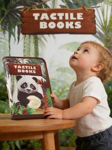 1pc 0-3 Years Old Baby Cartoon Animal 10 Texture Material Tear-Resistant Cloth Book, Montessori Early Education Cognitive Picture Book, Suitable For Ramadan Eid, Carnival Party Gifts - Multicolor - View 12