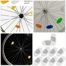 8 pièces Bandes réfléchissantes pour vélo, réflecteurs de jante de vélo, lumières de rayons pour vélo de montagne et de route, accessoires de cyclisme - Multicolore - Voir 4