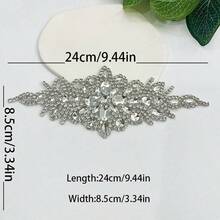 1件手工高端水晶合成钻石背胶，闪亮贴纸婚纱配饰DIY新娘腰带 - B17 - 查看 2