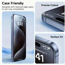 3片/套高清钢化玻璃屏幕保护膜，全屏覆盖透明保护膜，兼容 11/12/13/14/15/16/17 Pro Max，也适用于14/15/16 Plus - 無色 - 查看 3