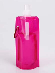 1 pieza Bolsa de agua plegable portátil, material grueso, adecuada para uso doméstico, deportivo y al aire libre, fácil de transportar, capacidad de 480ML - Multicolor - Ver 10