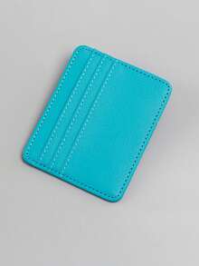 1 pieza Estuche de tarjetas de varios colores de 4 ranuras, bolsa de almacenamiento compacta para tarjetas, estuche de tarjetas de PU de unicolor - Multicolor - Ver 9