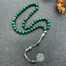 45颗8毫米穆斯林念珠，西瓜皮玻璃念珠手链，日常祈祷饰品，中东风格 - 多色 - 查看 1