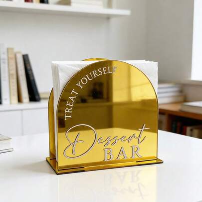 1个亚克力餐巾架，农舍风格纸巾盒兼餐巾收纳架，适用于餐桌、餐厅、咖啡桌、咖啡馆、婚礼和派对装饰 - 透明亮面，经久耐用，是家居、小酒馆、活动、餐饮场所的理想桌面配件，用途广泛，可作为厨房和餐厅的装饰品，既能打造优雅的桌面风格，又能方便收纳整理。