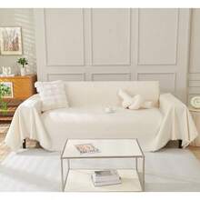 Gugxiom Chenille Couch Cover Boho Sofa Cover For 3 Cushion Pet Friendly Washable Sofa Slipcover For Dogs Furniture Protector Covers Beige 71"*133" - Màu be + 71"*133" - Xem 2