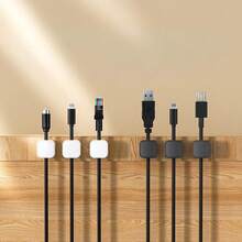 9pcs Magnetic Cable Organizer Desk Tidy, Cable Management Holder, Adhesive Desktop Wire Clips, Suitable For Office, Home And Car - Multicolor - View 6