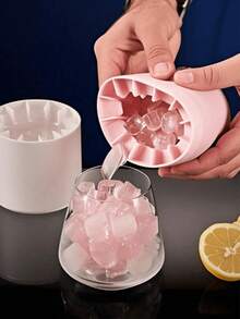 2 piezas Cubeta flexible de hielo de silicona - Liberación de hielo sin esfuerzo, material ideal para bebidas de verano y entretenimiento - Multicolor - Ver 4