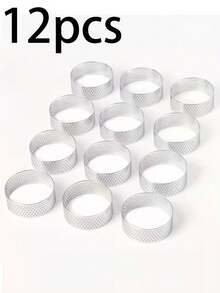6pcs/12pcs Stainless Steel Round Cake Rings Set, Mousse And Dessert Rings, Cookie Molds, Suitable For Cheesecake, Perfect Baking Tools For Christmas - Multicolor - View 14