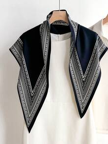 1条法式复古百搭腰果花三角围巾，适合日常办公、度假、送礼。 - 白色 - 查看 8