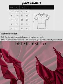 Red Backless V-Neck Maxi Dress, Bohemian Ruffle Pleated Tie-Back Elegant Sexy Dress,For Valentine's Day, Weddings, Vacations And Parties. - Burgundy - View 9