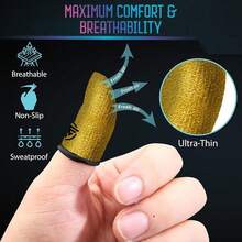 Finger Sleeves 6-Pcs,Ultra-Thin Carbon Fiber,Anti-Sweat & Anti-Slip,Universal For All Phones & Tablets - Chroma系列 - 查看 3