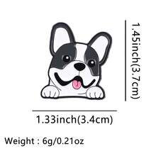 可爱宠物狗珐琅徽章 趣味卡通动物胸针 松树翻领别针徽章 背包服装配饰 时尚首饰 朋友礼物 - 黑色 - 查看 14
