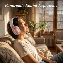 MZTJBL Over Ear Headset Bluetooth5.4 Wireless Stereo Gaming B500 Earphones Built-In Mic RGB Light Low Latency Headphones For PC - Pink - View 4