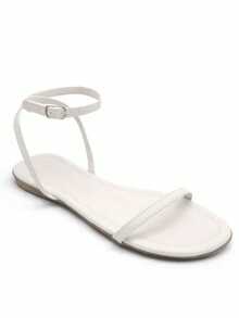 Women's Sandal With Ankle Straps And Buckle 20.07 - Champagne - View 3