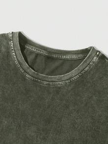 EWH100% Pure Cotton,Make Old,Retro,230g,Men's Y2K Vintage Distressed Black T-Shirt,G59 S Uicideboys Skull Gothic Print,Concert,Cyber Monday,Gothic,Vintage,Streetwear Graphic,Valentine's Day Gifts,New Year's Gifts,Carnival Gifts,St. Patrick's,Easter,Father's Day,Mother's Day GiftsDG004-AB - 軍綠色 - 查看 3