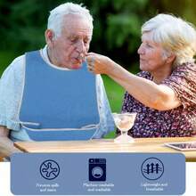 Adjustable Adult Bib/Apron, Suitable For Elderly And Disabled, Personalized Adult Bib, Hook And Loop Closure, Nursing Home Feeding Bib, Made Of Towel Fabric - Bib - View 5
