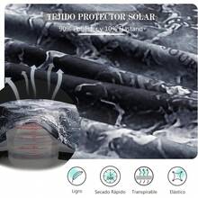 ¡RecomendadoYOUTHGO Sudadera con Capucha de Protección Solar para Hombre Camisa de Manga Larga UPF 50+ con Máscara para Pesca Correr¡Top de Temporada - Gris Carbón - Ver 5