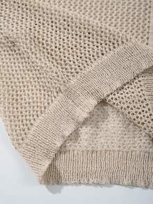 Nuevo top de punto sin mangas de diseño de cuello redondo, con malla transpirable y cómoda, para primavera/verano de ANDREILEE - Caqui - Ver 8