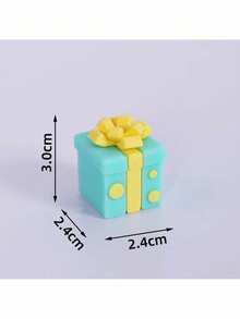 1 pièce Joli gâteau décoratif ourson avec nœud vert, décoration de gâteau avec arche à rayures nœud-en-ciel, boîte-cadeau verte, étoiles jaunes et nuages. Convient pour les baptêmes, anniversaires, révélations de et baby showers. - Vert - Voir 13