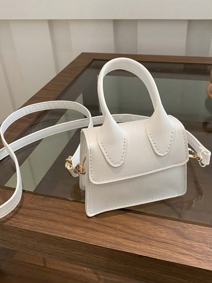 Túi vuông mini thời trang, dây đeo vai có thể điều chỉnh, túi đeo chéo, túi xách tay, phù hợp cho phụ nữ, học sinh, nữ công sở, tuyệt vời cho văn phòng, trường học, công việc, đi làm, hoạt động ngoài trời, du lịch và nhiều dịp khác. - trắng - Xem 1