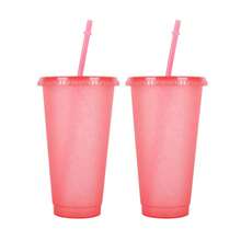 2/4 Packs Reusable Plastic Cup, 24oz/710ml Drinkware Tumblers, Coloured Cups Tumblers With Lids And Straws, Plastic Bulk Iced Plastic Cold Water Tumblers, Iced Coffee Cups, Travel Mug Party Tumbler - Multicolor - View 17
