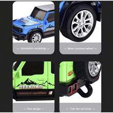 ¡RecomendadoMini Camioneta Offroad con Remolque A Control Remoto Mini Camioneta RC Escala 1:64 con Luces (Verde)¡Top de Temporada - Azul - Ver 1
