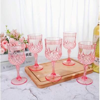 Vintage Champagne Glasses, Single Pack, Versatile Wine & Beer Glasses, Reusable Colored Stemware, Suitable For Weddings, Banquets And Parties