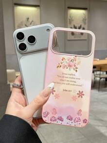 1个印有约翰福音13:7经文和水彩花卉图案的粉色手机壳，粉色渐变防震基督教信仰美学设计手机壳，兼容，适合基督徒、信仰爱好者、母亲节、生日和日常使用，国际版，非国内版 - 粉色 - 查看 6