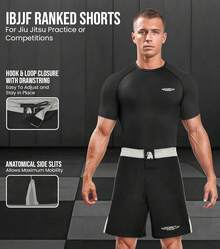 ¡RecomendadoExxact Sports MMA - Pantalones cortos IBJJF clasificados sin Gi BJJ Jiu Jitsu para hombres, boxeo, entrenamiento cruzado y pantalones cortos de agarre¡Top de Temporada - Marrón - Ver 2