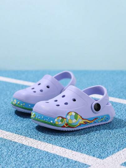 1 Pair Kids' Football Pattern Breathable Sandals, Fashionable & Versatile, Lightweight & Comfortable, Suitable For Toddlers & Little Kids, Boys & Girls, Daily Casual Wear, Outdoor Activities, Beach, Water-Friendly