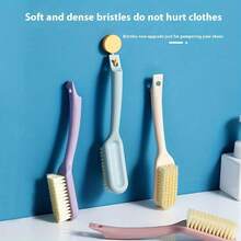 Plastic Long-Handled Shoe Brush, Hangable Plastic Shoe Cleaning Brush, Multi-Functional Plain-Colored Cleaning Brush, Does Not Damage Shoes, Soft Bristles Do Not Hurt Hands - Blue - View 6