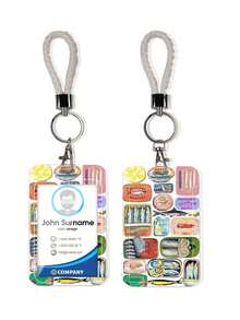 1pc ABS Food Series Sardine Pattern Fashion Personalized Cartoon Pull-Type Card Clip Keychain Bag Pendant, Student Wristband Card Clip, Women Card Clip, ID Bus Protection Cover, Student Campus Card Protection Cover - Multicolor - View 6