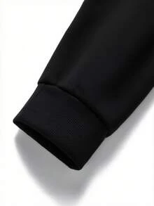 Áo nỉ dài tay cổ đứng, khóa kéo, kiểu dáng thường ngày, đa năng dành cho nam. - màu đen - Xem 6