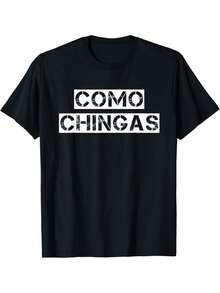 Camiseta con humor mexicano, divertida impresión con calumbres españoles, estilo casual, adecuada para fiestas y uso diario, lavable a máquina, ropa de estilo mexicano para hombres y mujeres, la misma camiseta, entrega desde almacén local, algodón suave y cómodo, disfruta de descuentos. - Negro - Ver 1