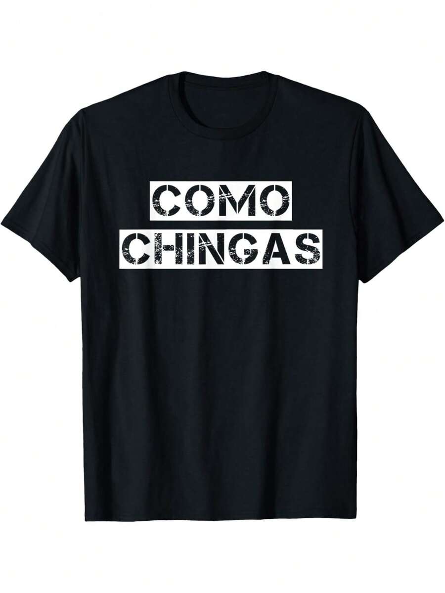 Camiseta con humor mexicano, divertida impresión con calumbres españoles, estilo casual, adecuada para fiestas y uso diario, lavable a máquina, ropa de estilo mexicano para hombres y mujeres, la misma camiseta, entrega desde almacén local, algodón suave y cómodo, disfruta de descuentos. - Negro - Ver 1