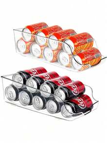 Dispensador Organizador de Latas para Refrigerador Gran Capacidad - Transparente - Ver 10