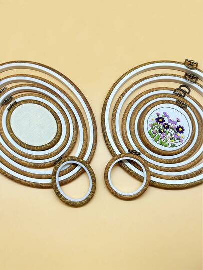 1pc Vintage Wood Grain Embroidery Hoop/Round Or Oval Shape Options/DIY Embroidery Frame/Vintage Decor Frame/DIY Small Hanging Decor/Great Gift